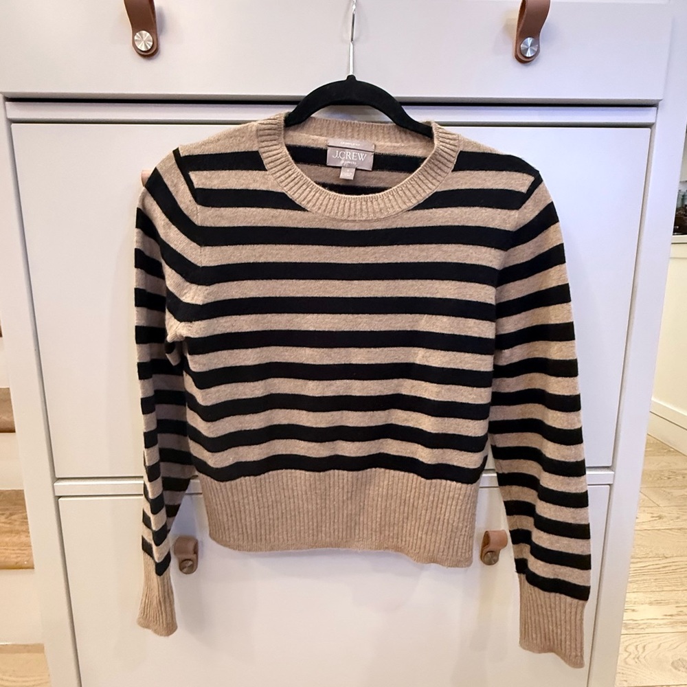 J.Crew Cashmere Shrunken Crewneck Sweater in Stripe

BS972